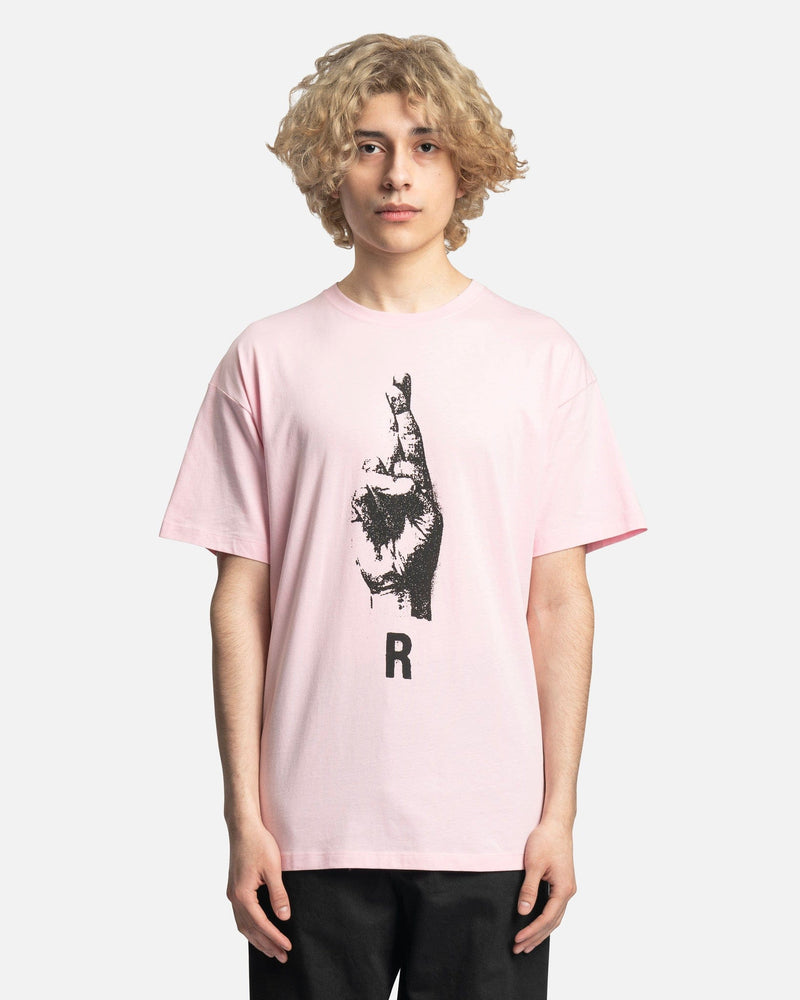 Hand Sign Print Oversized T-Shirt in Salmon