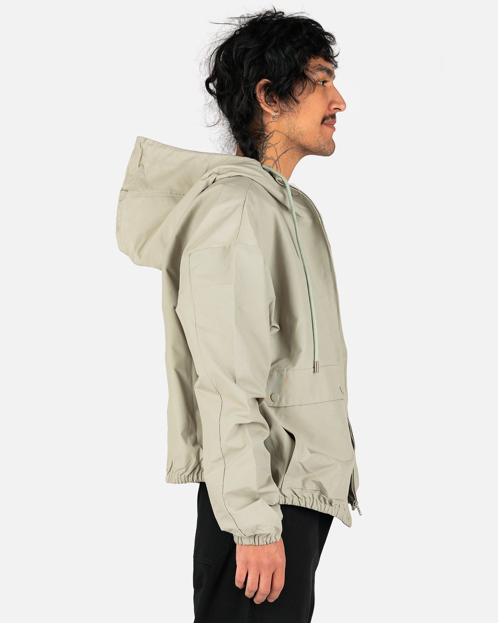 Hoodie Parka Full Zip in Light Green – SVRN