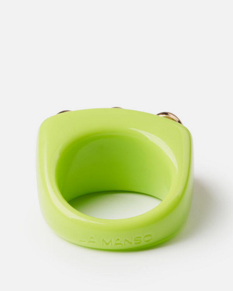 La Manso Jewelry Knuckle Duster Ring in Lime
