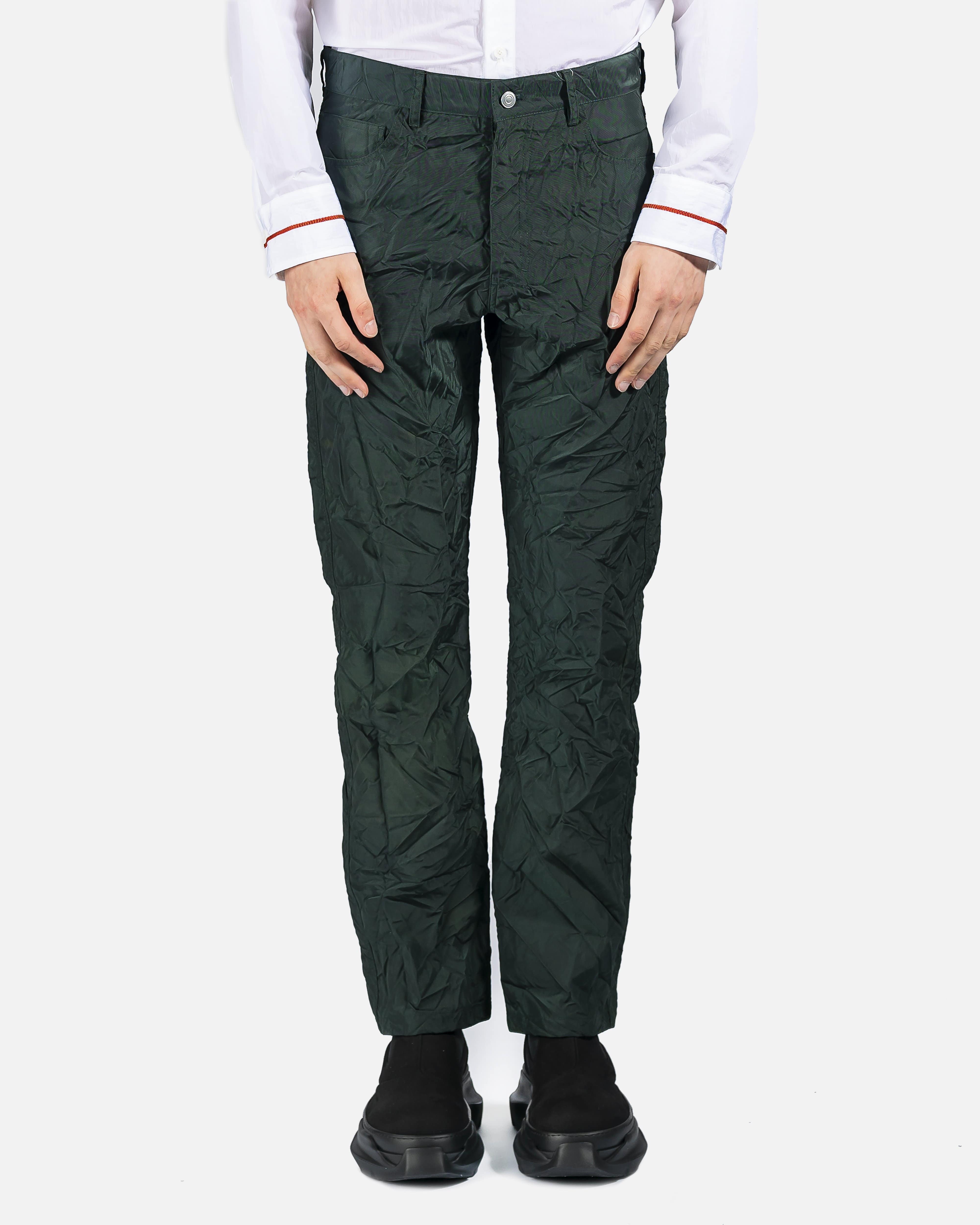 Metallic Airbag Trousers in Dark Green – SVRN