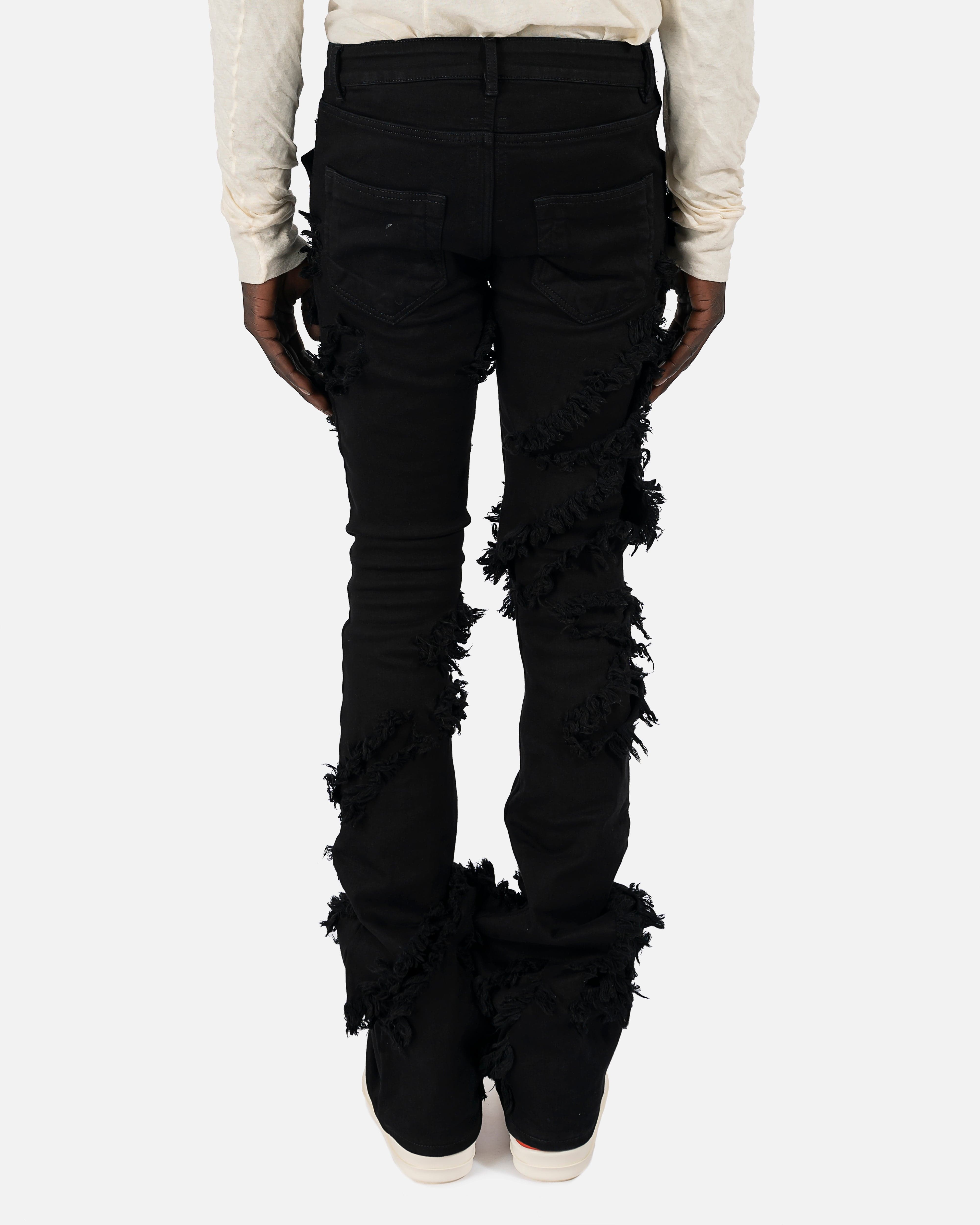 Slashed Tyrone Bootcut Denim in Black – SVRN