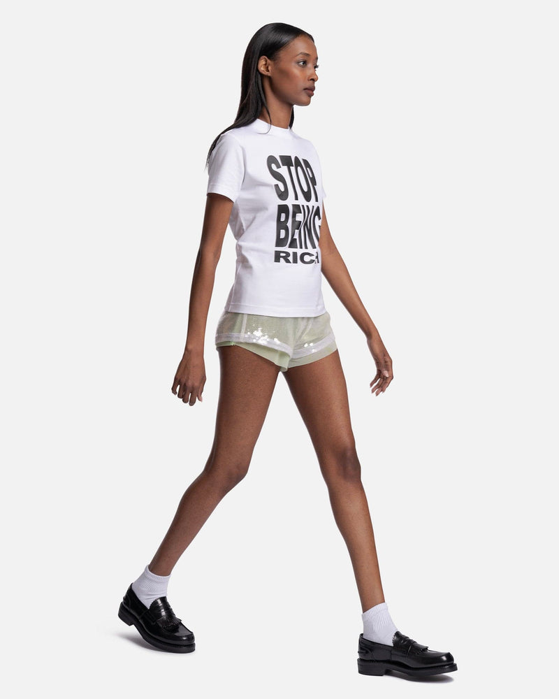 Stop Being Rich Fitted T-Shirt in White – SVRN