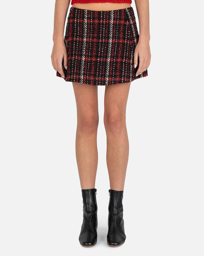 Tweed Mini Skirt in Ruby – SVRN
