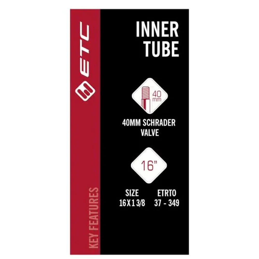 16 x 1 3/8" ETC Inner Tube - Schrader Valve