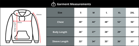 hoodie size chart