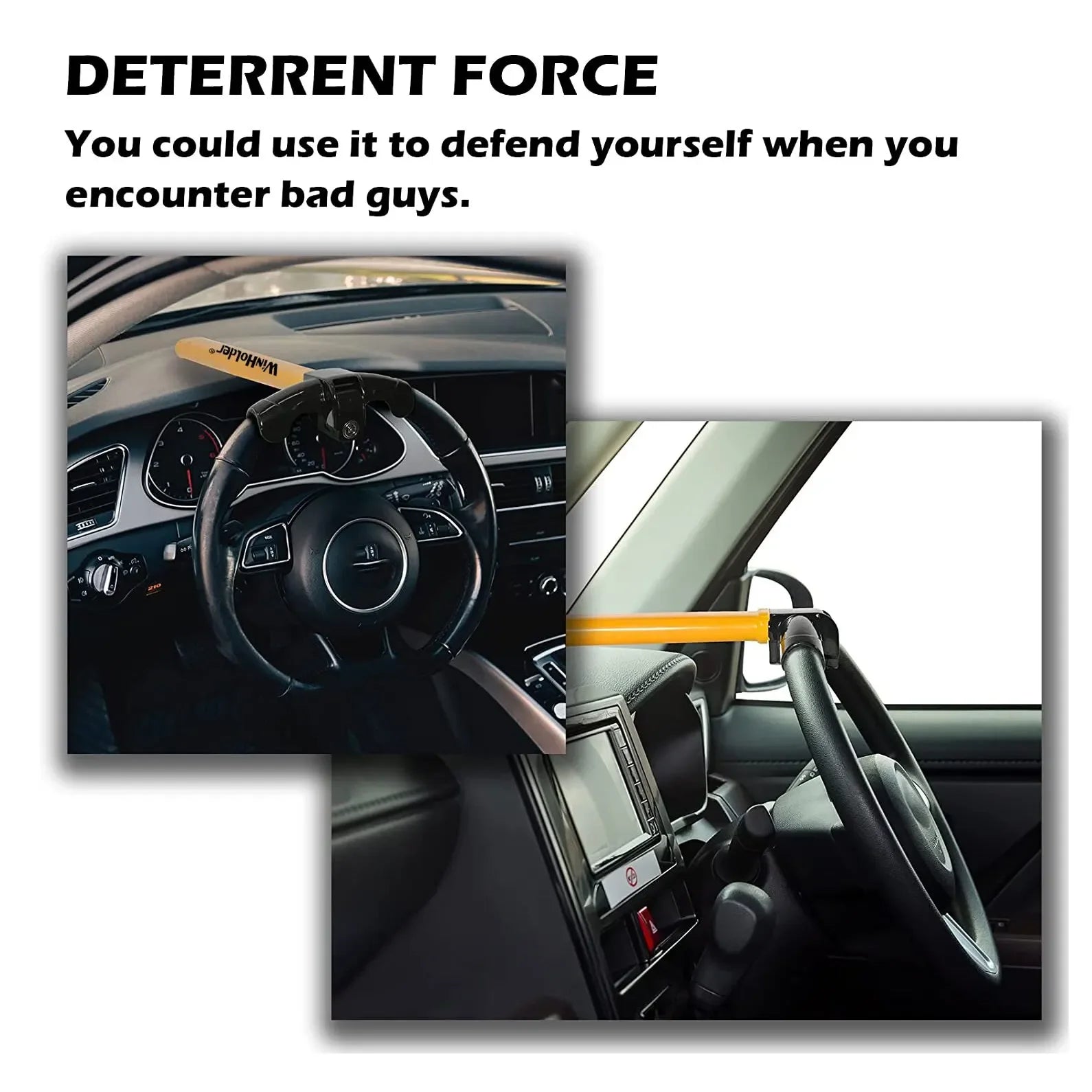 Universal Car Steering Wheel Lock Fit Maximum Security Steering Anti-Theft T-Bar Steering Wheel Immobilizer - Image 4
