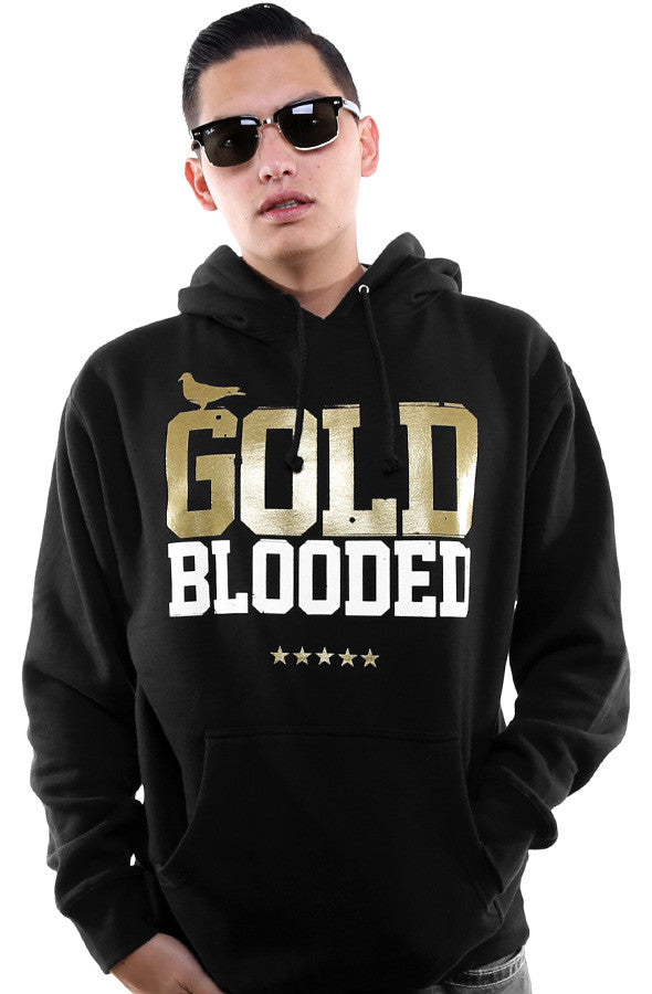 mens black and gold hoodie