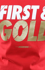 First and Gold (Men's Red/Gold Crewneck Sweatshirt)