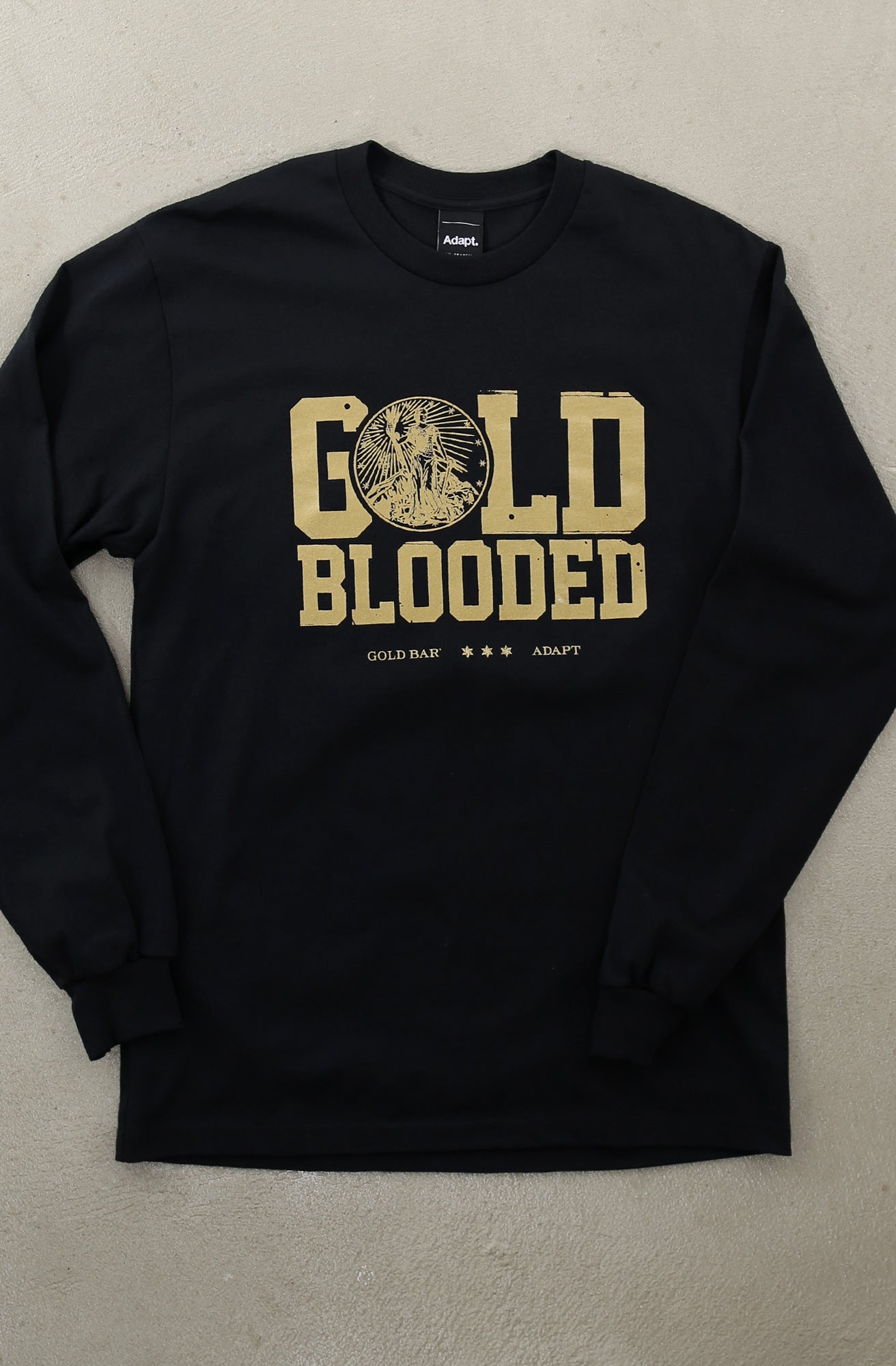 Gold Bar X Adapt Gold Blooded Spirits Men S Black Long Sleeve Tee Adapt