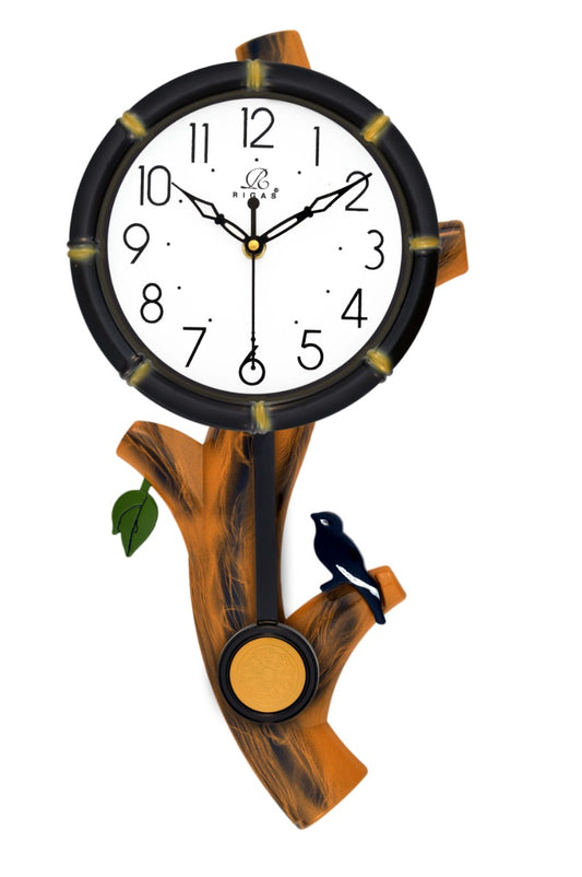 Small Wooden colored , Hut Shaped Pendulum Clock – Eleven55