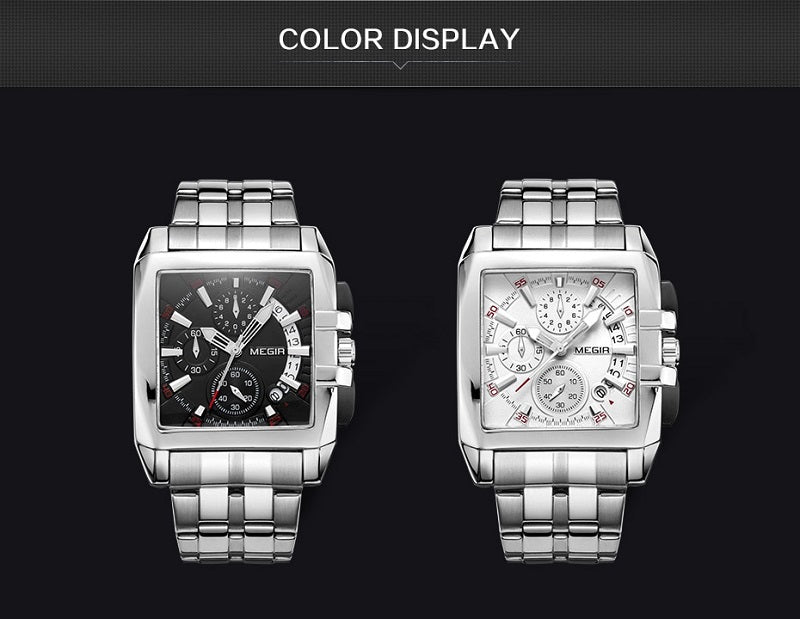 mens black square watch