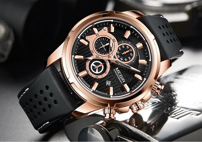 MEGIR 2101 big face watches cheap analog chronograph – iluwatch.com