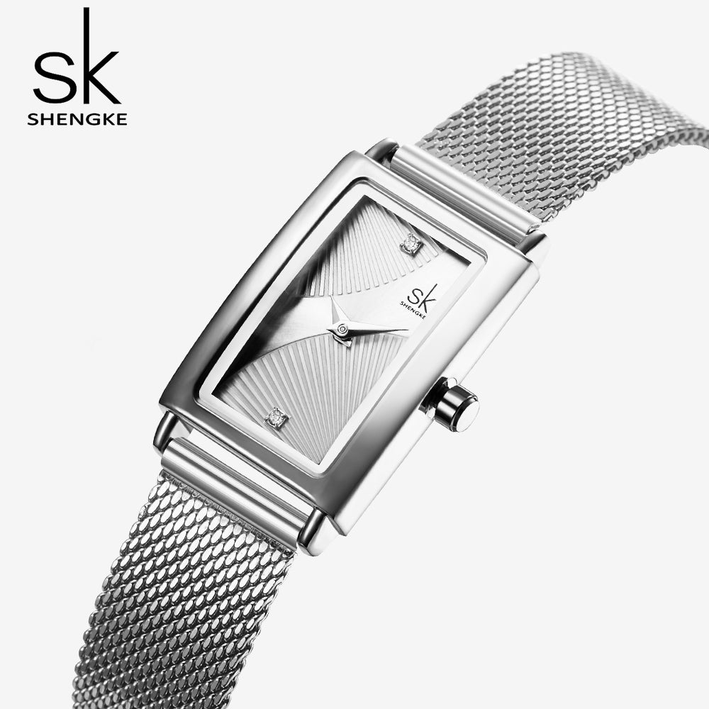 sk shengke K0119L women's silver watch 