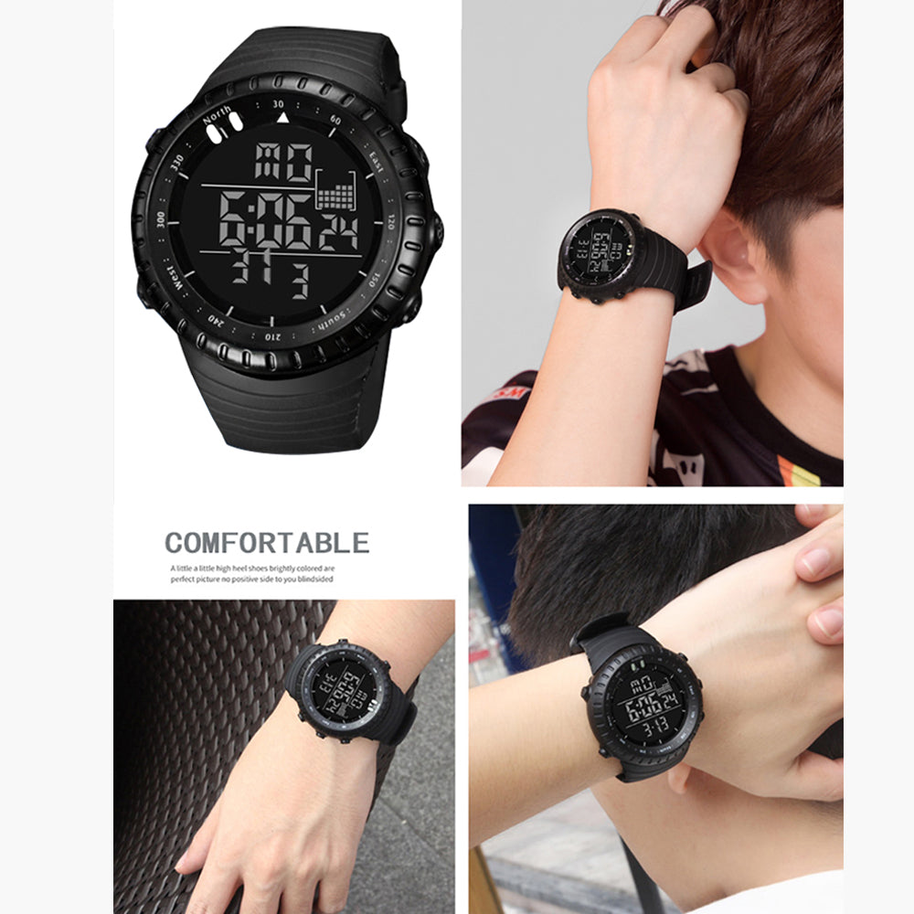 black digital wrist watch