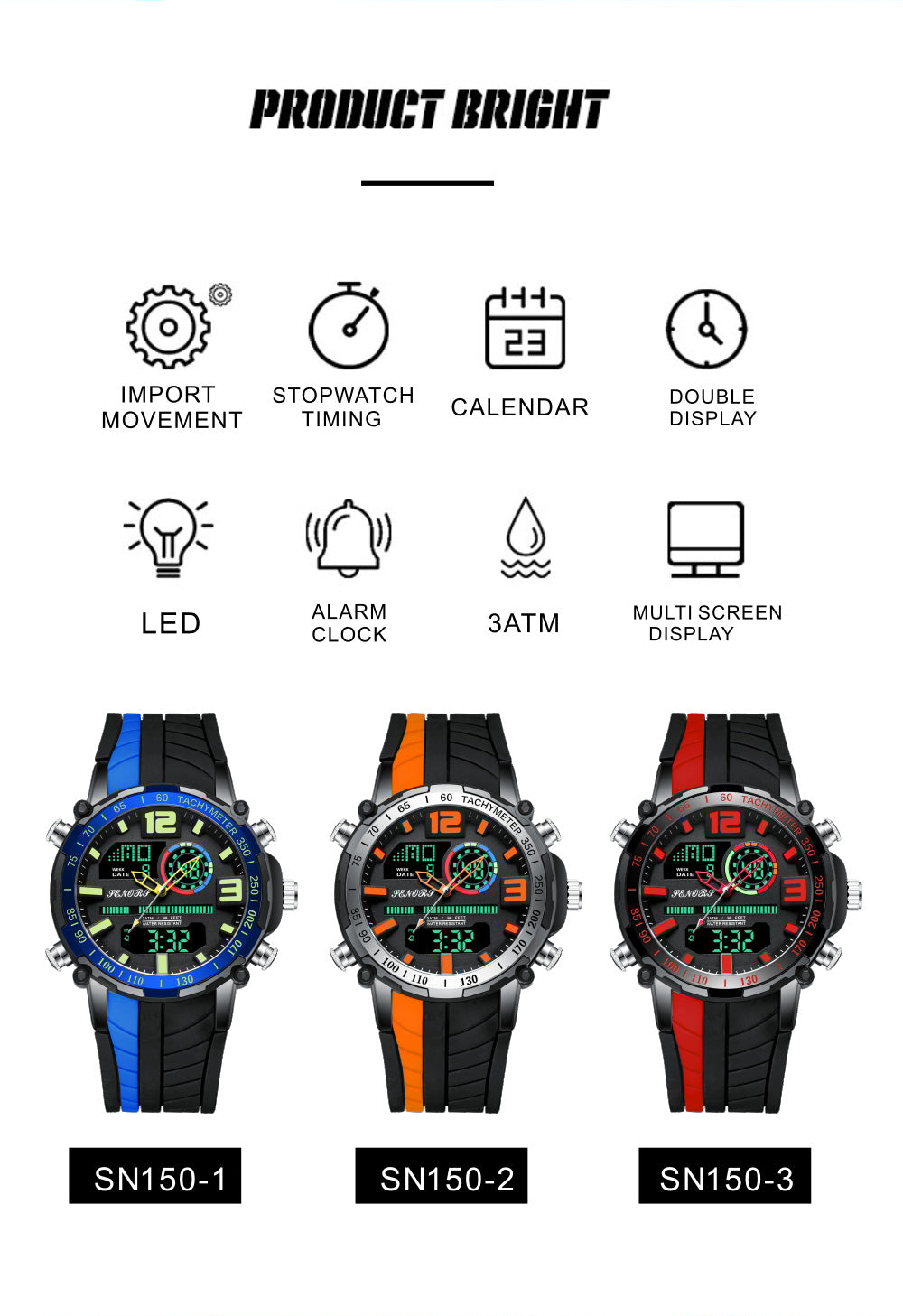 analog watch with digital display