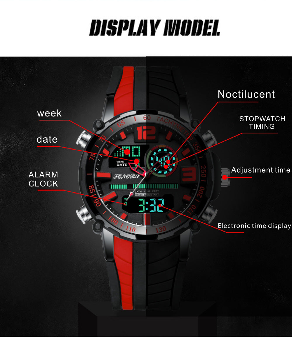 analog watch with digital display