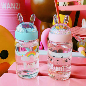 Rabbit Glass Water Bottle JK1097 