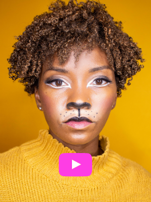 Lioness halloween makeup with Sunset Hair