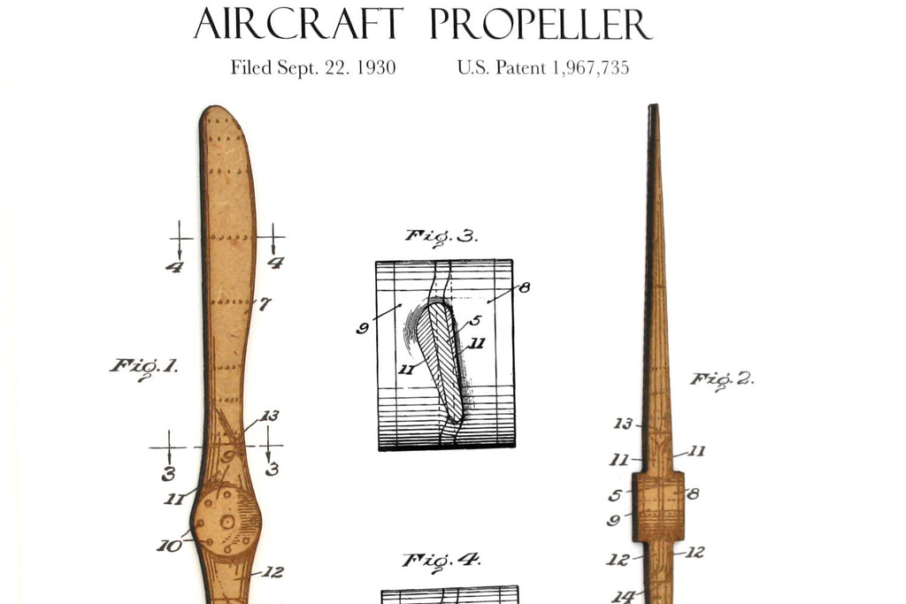 Aviation decor, aircraft propeller patent art