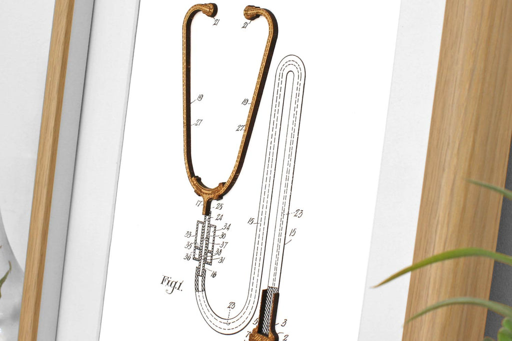 doctor gift, stethoscope patent art