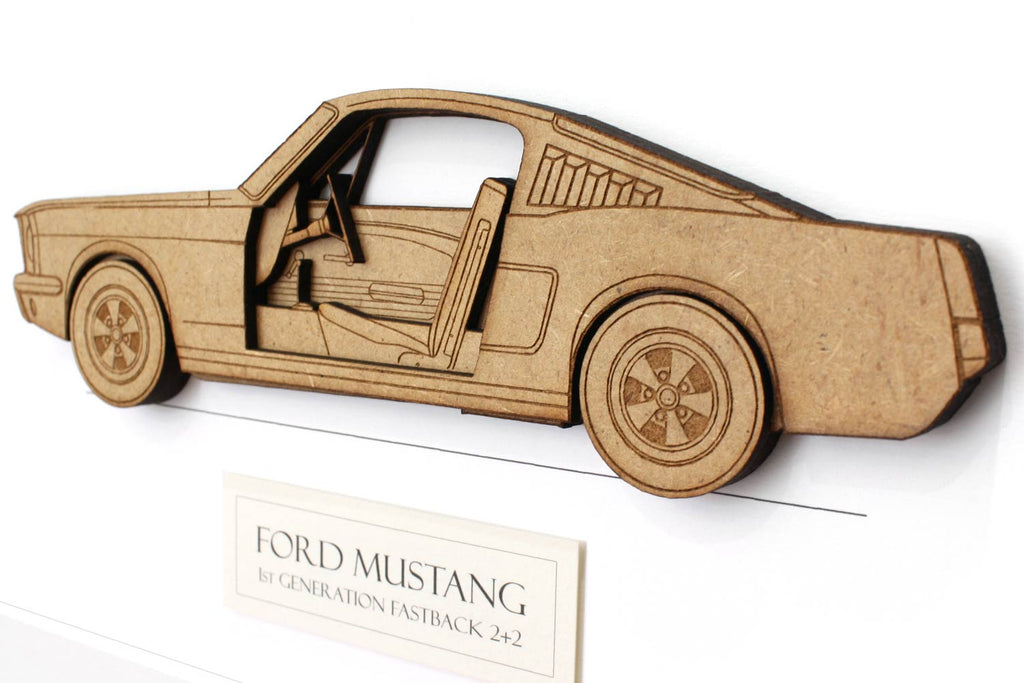 Ford Mustang gift, Mustang fastback art
