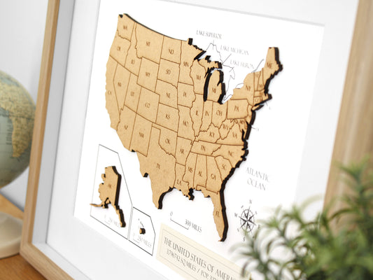 Map Pin Board, Handmade in America