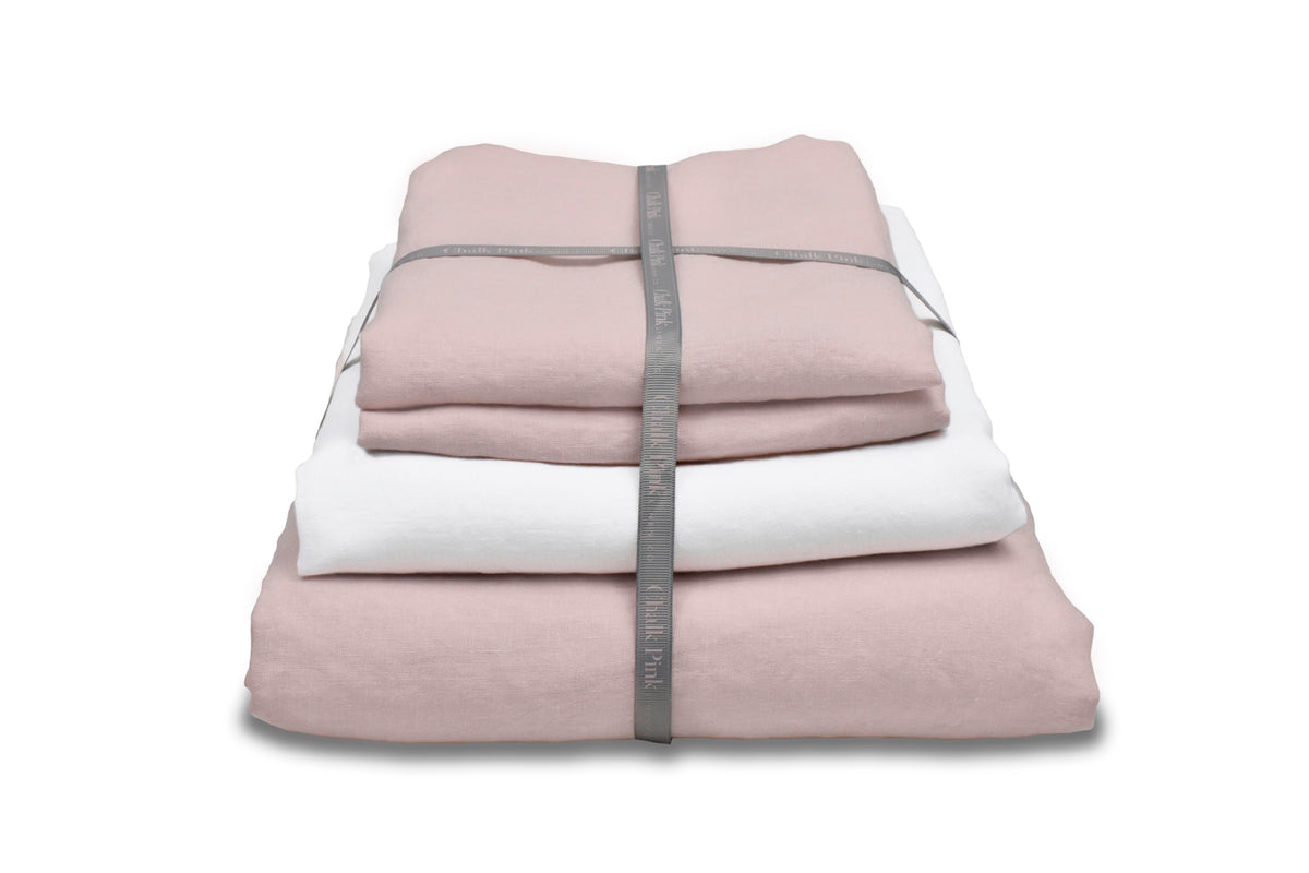 Soft Pure Linen Bedding Bundles | Chalk Pink Linen Company