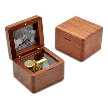 Frame Style Music Box Wooden Music Box Novelty Valentine Day Gift Rosewood Gold-Plated Movement style