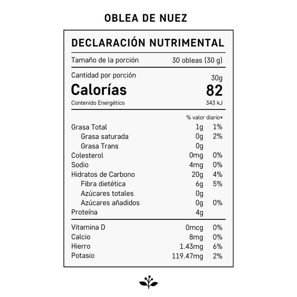 Obleas de Nuez sin azúcar 60g