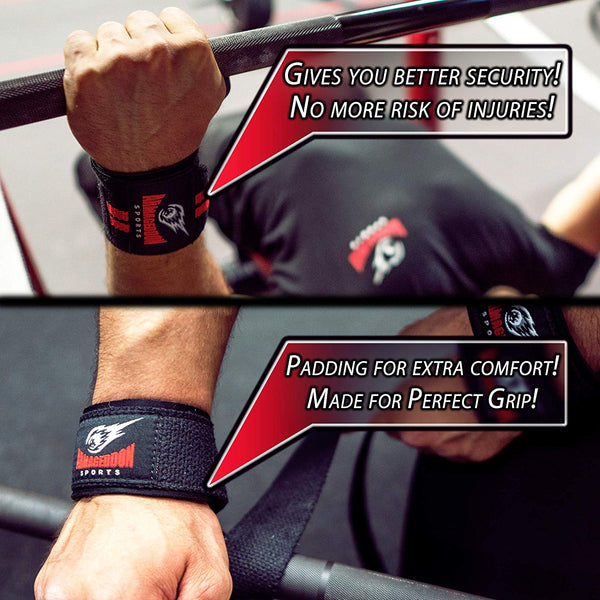 Weightlifting Straps Gym Wrist Wrap Padded Training Extra Grip Support USA  Stock
