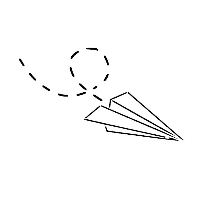 drawing of a cute simple paper airplane