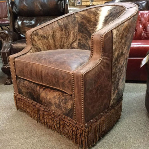 Cowhide accent chair
