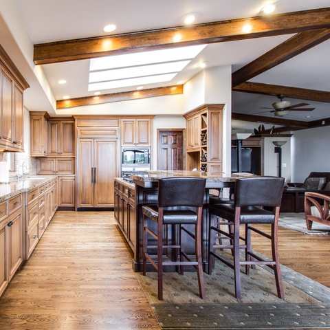 Very nice modern kitchen with a rustic feel