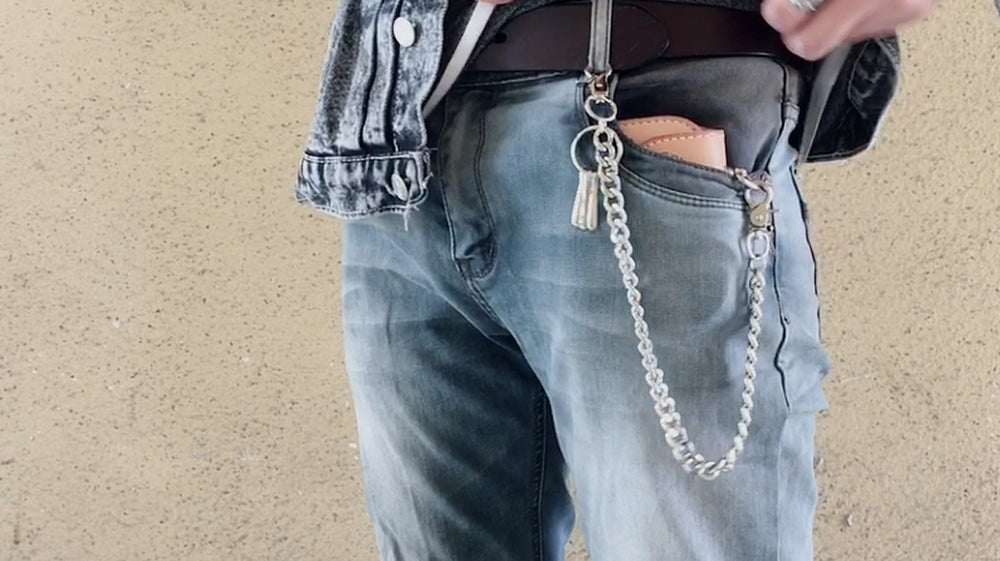 Badass Double Mens Silver Long Wallet CHain Pants Chain Jeans Chain Je –  iwalletsmen