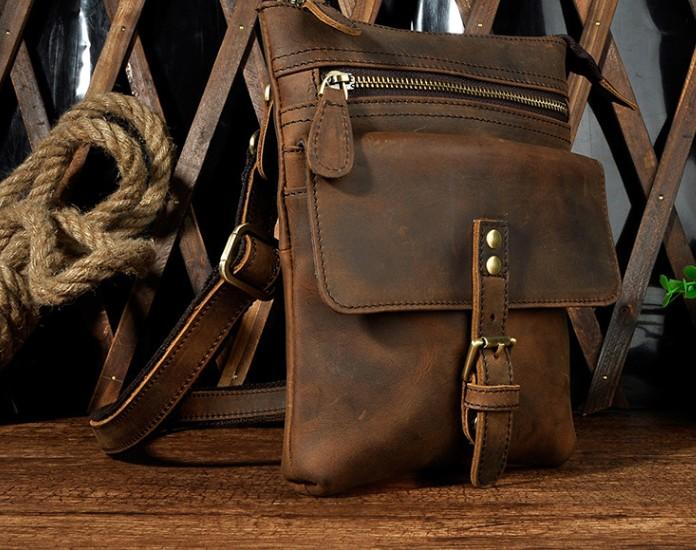 Vintage Mens Leather Side Bag Belt Pouch Holster Belt Case Waist Pouch ...