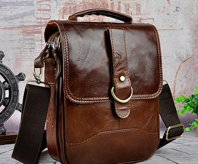 Cool Vintage Leather Mens Small Side Bag Messenger Bag Shoulder Bags f ...