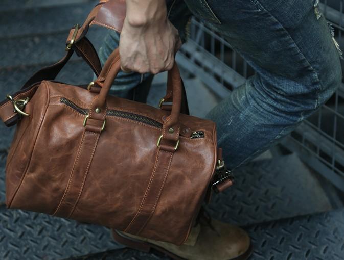 Leather Mens Small Weekender Bags Travel Bag Shoulder Bags for men ...