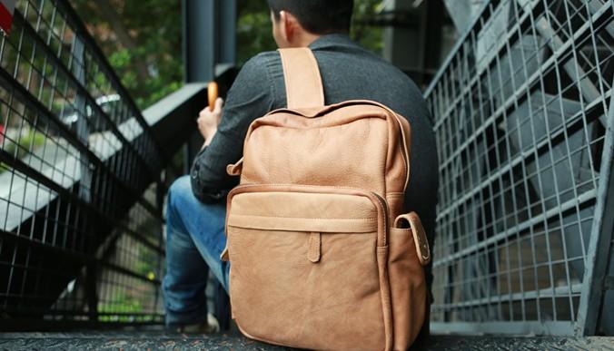 Leather Brown Mens Backpacks Cool Travel Backpack Laptop Backpack for ...