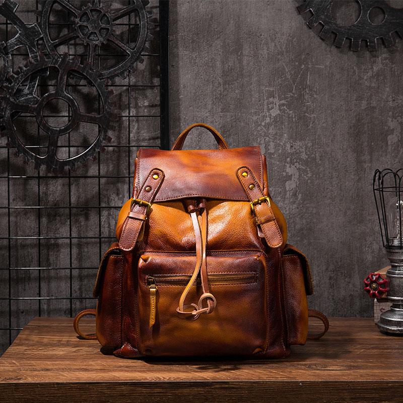 leather hiking backpack