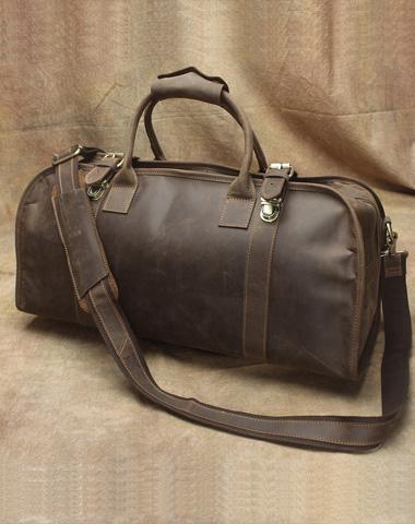 Cool Vintage Leather Mens Overnight Bag Weekender Bags Travel Bag Duff ...