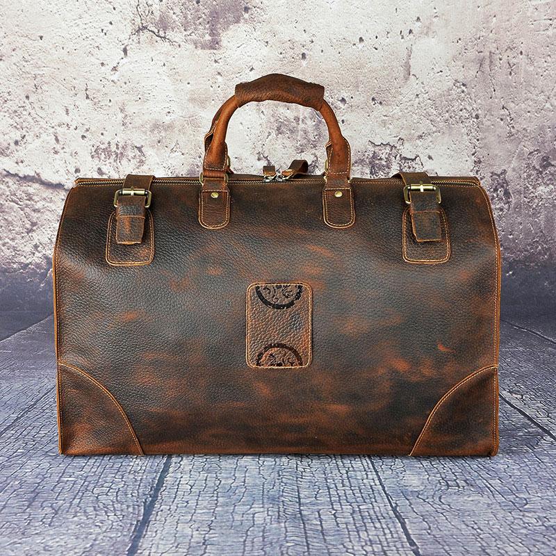 Leather Mens Doctor Bag Weekender Bags Travel Bag Duffle Bag for Men ...