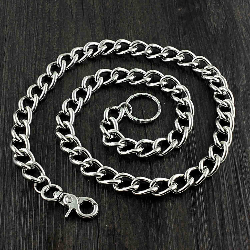 SOLID STAINLESS STEEL BIKER SILVER WALLET CHAINs LONG PANTS CHAIN Jean ...