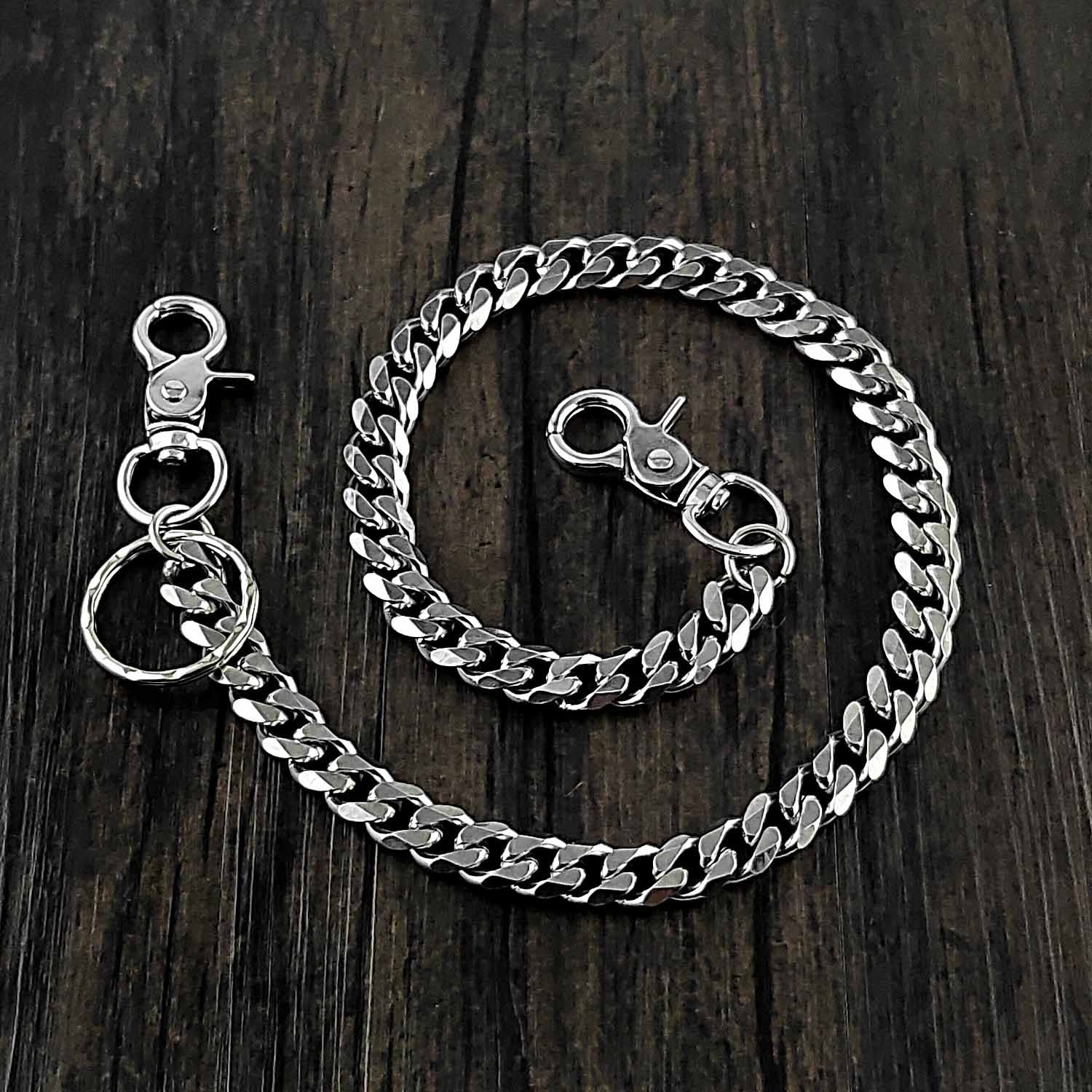 20'' SOLID STAINLESS STEEL BIKER SILVER WALLET CHAIN LONG PANTS CHAIN ...