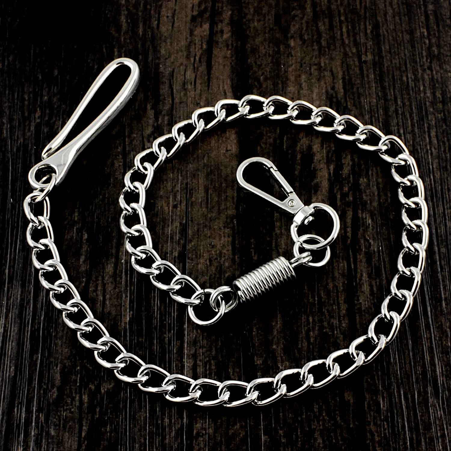 Cool Silver Stainless Steel Mens Biker Wallet Chain Wallet Chain Pants ...