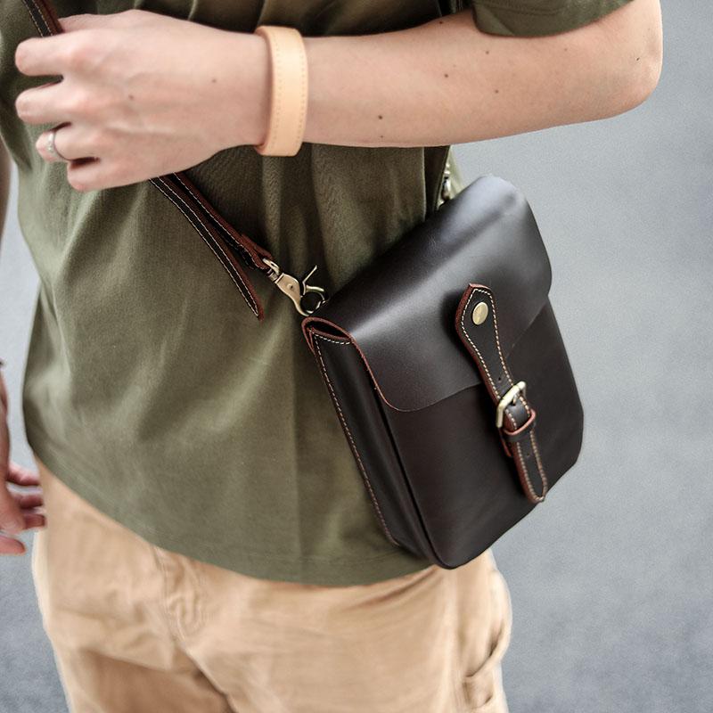 leather small messenger bag