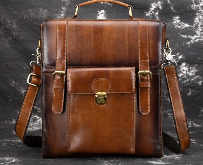 Cool Leather Mens Briefcase Messenger Bag Shoulder Bag Satchel Backpac ...
