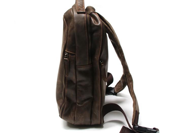 Coffee Leather Mens Backpacks Travel Backpacks Laptop Backpack for men ...