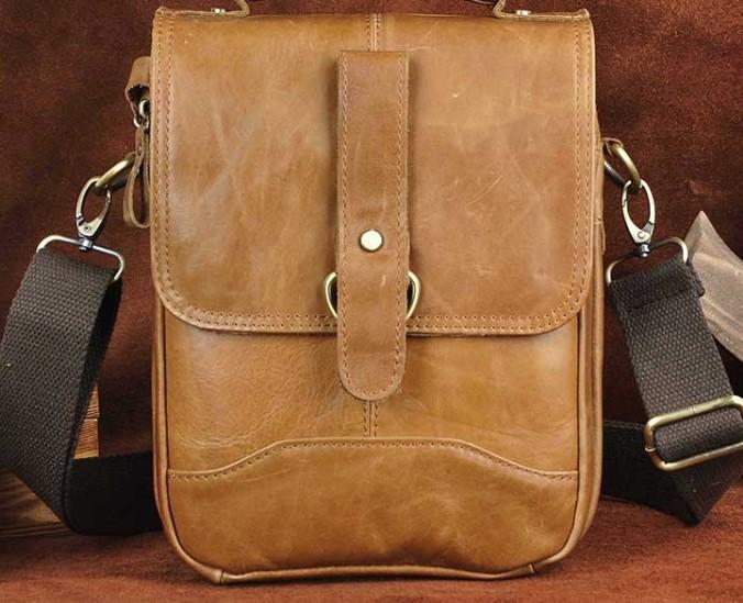 Cool Vintage Leather Mens Small Side Bag Messenger Bag Shoulder Bags f ...