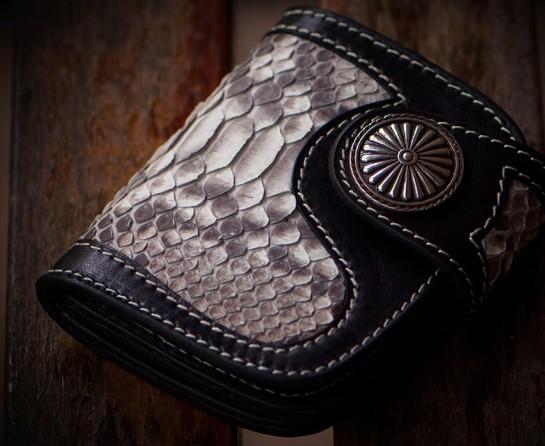 Handmade Leather Biker Wallet Mens Cool billfold Chain Wallet Trucker ...