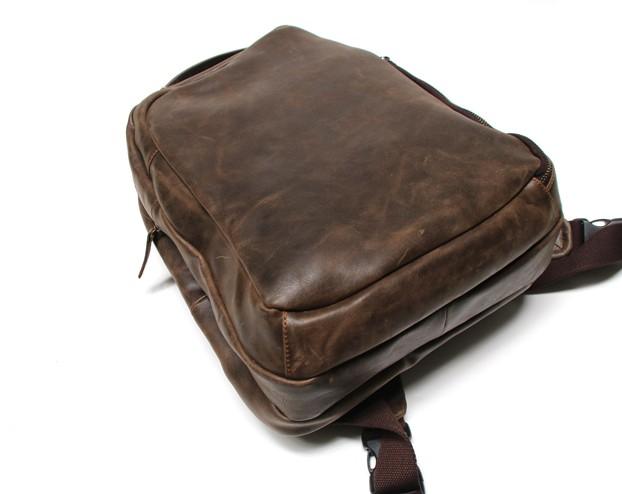 Coffee Leather Mens Backpacks Travel Backpacks Laptop Backpack for men ...